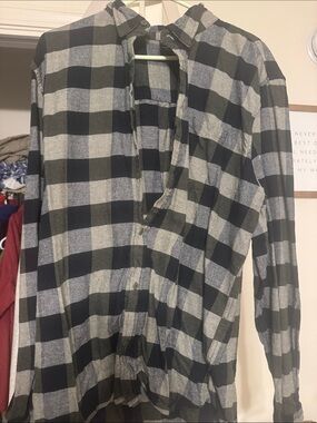 Oakley Black and Gray Plaid Button-Down Shirt